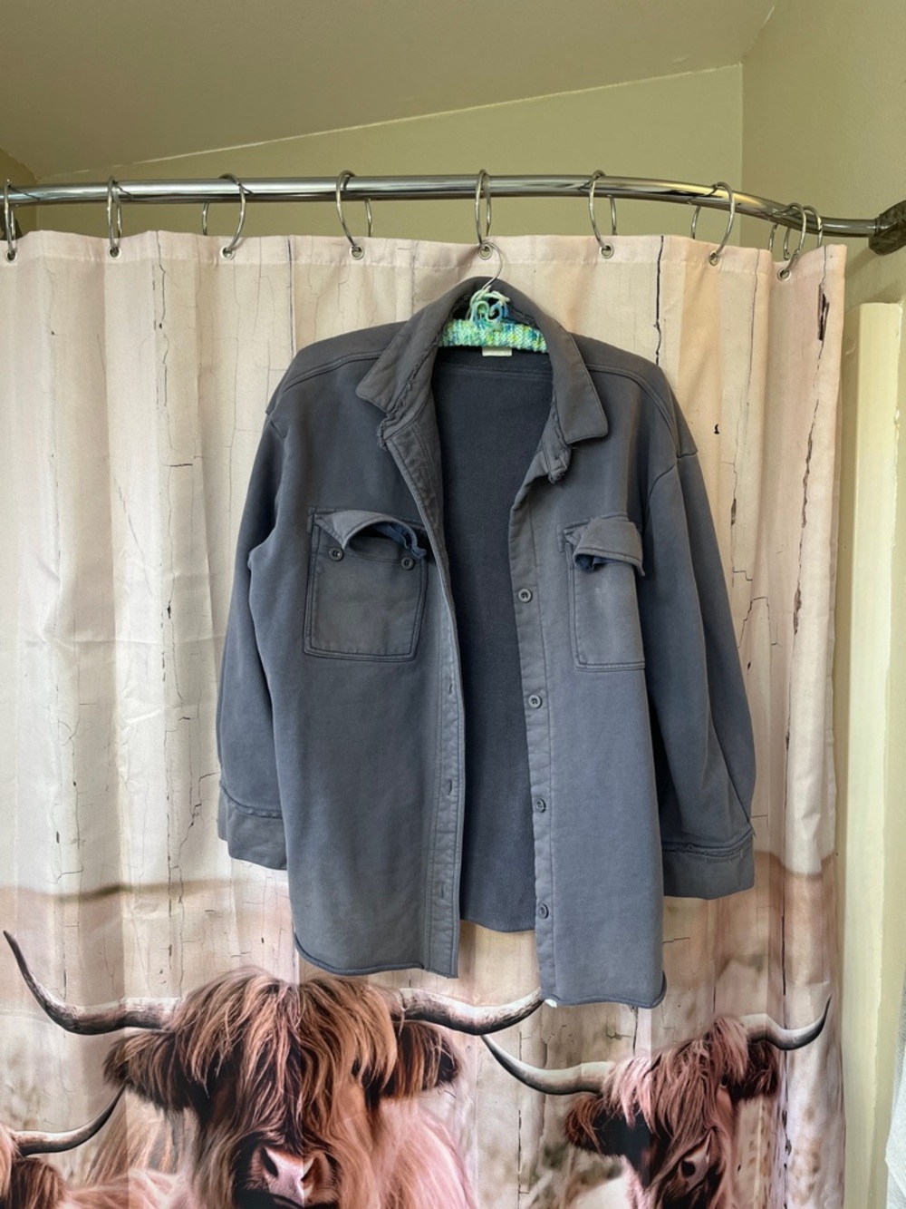 Men's Gray Lightweight Shirt Jacket Overshirt